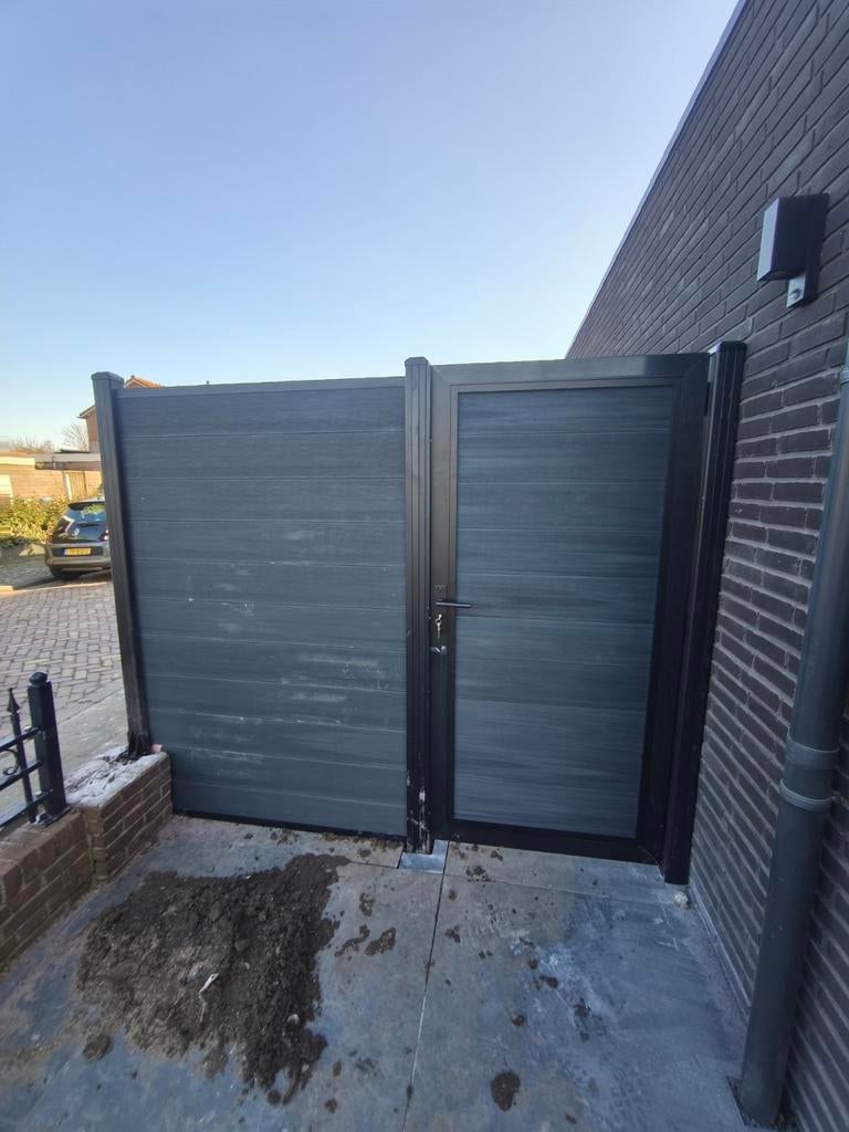 Duurzame composiet schuttingen, Tuin en Terras, Schuttingen, Kunststof, 1 tot 2 meter, Minder dan 3 meter, Nieuw