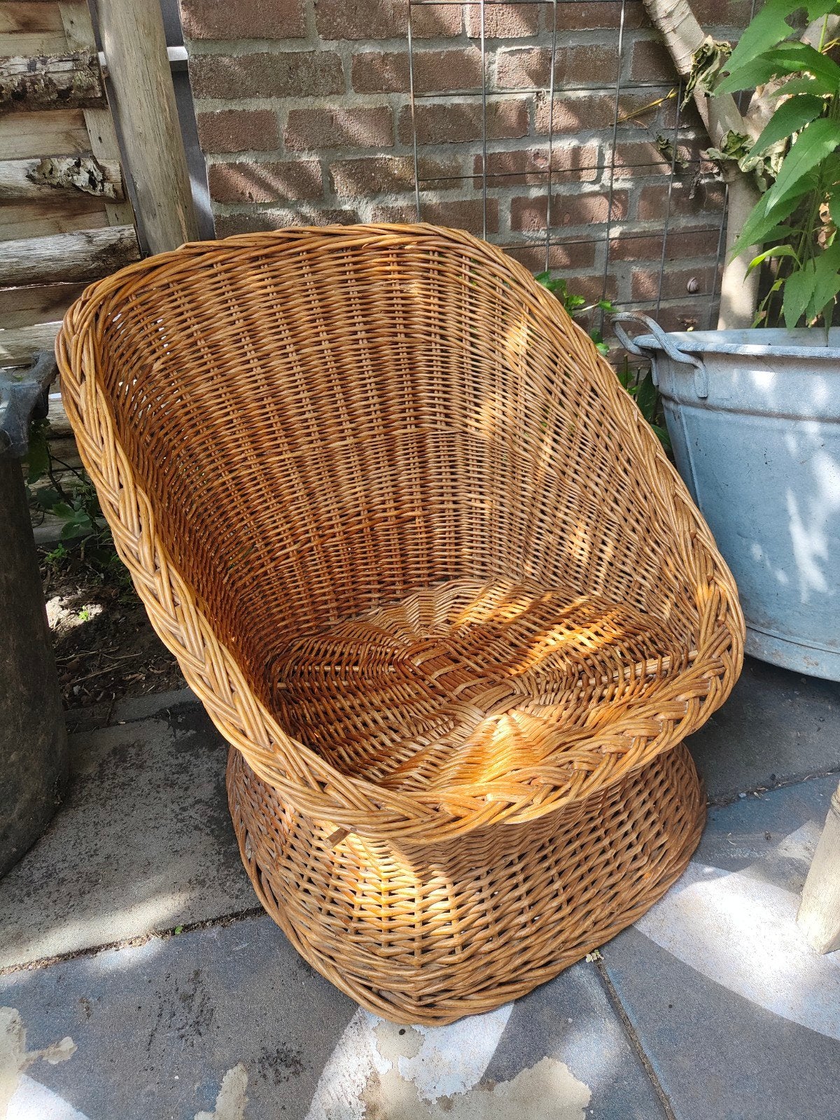 Rotan kinderstoeltje  Honingkleur Vintage, Ophalen, Rotan