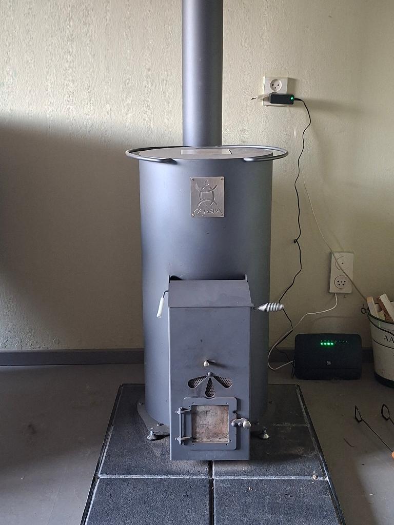 houtkachel / rocket stove, Huis en Inrichting, Kachels, Ophalen, Gebruikt, Houtkachel, Vrijstaand