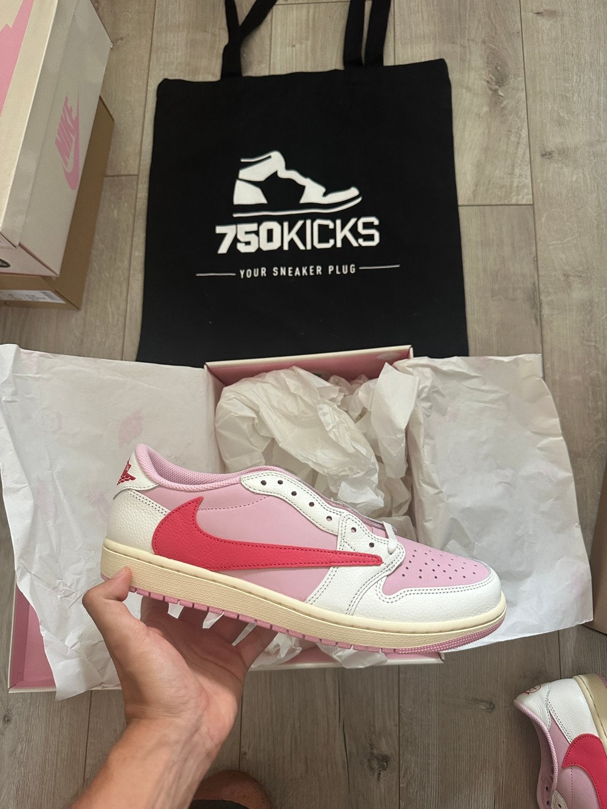 Jordan 1 Low Travis Scott Sail Tropical Pink EU44,5 44.5, Overige kleuren, Nieuw, Ophalen of Verzenden, Sneakers of Gympen