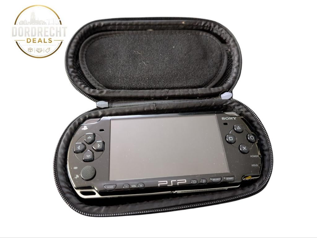 Sony PSP Zwart + Case | Zeer nette staat | Werkend, Ophalen of Verzenden, Zo goed als nieuw, Zwart, PSP 3000