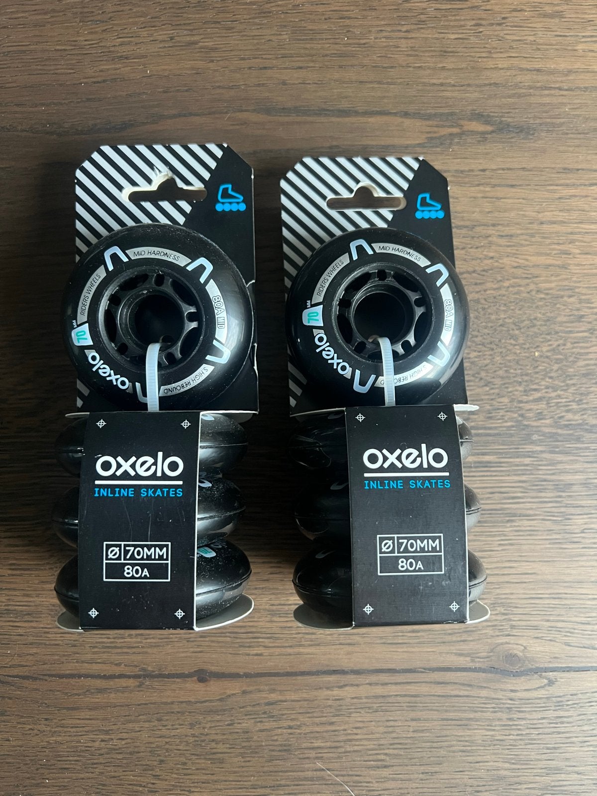 Oxelo Inline Skate Wielen 70mm 80A - Nieuw (2 sets), Ophalen of Verzenden, Nieuw