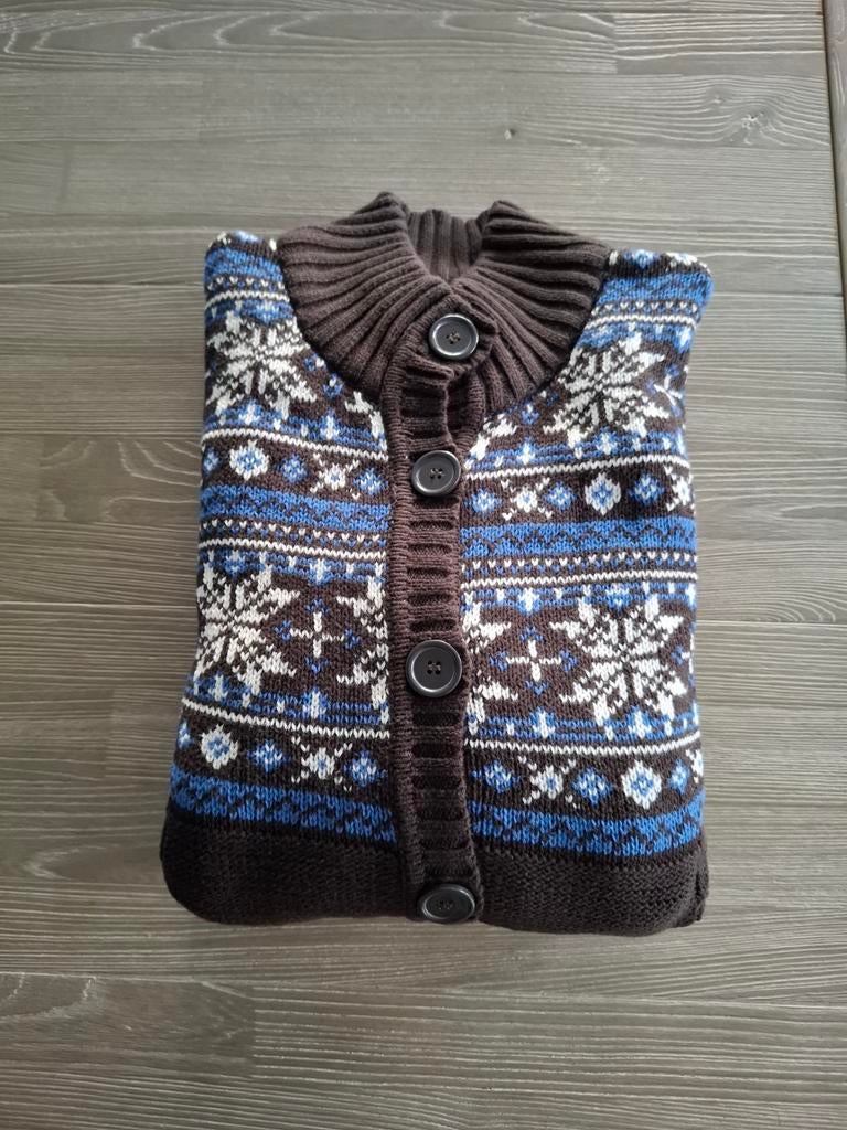 Nieuw damesvest Noors patroon Bruin & Wit & Blauw, Kleding | Dames, Truien en Vesten, Ophalen of Verzenden, Nieuw, Maat 46/48 (XL) of groter