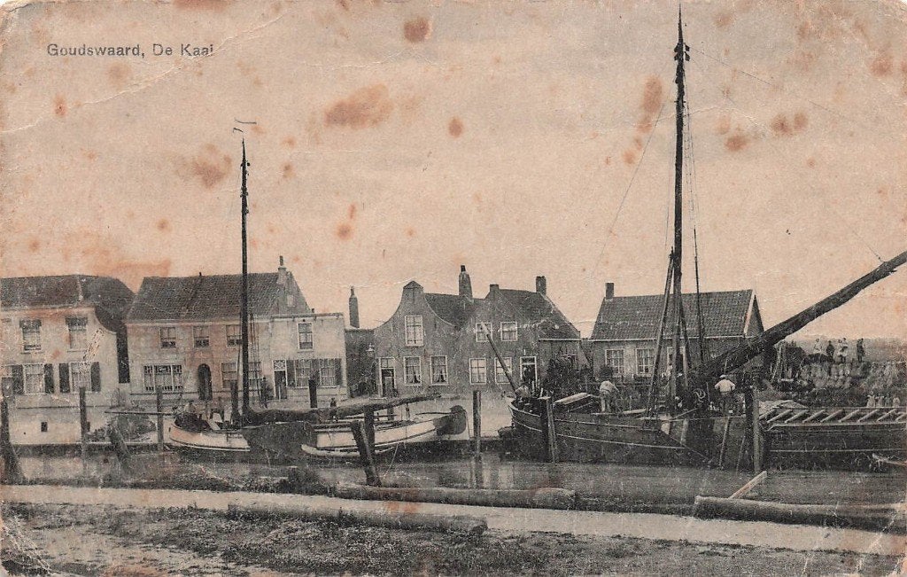 AM294 Goudswaard De Kaai ca. 1920, Verzamelen, Ansichtkaarten | Nederland, Gelopen, Zuid-Holland, Voor 1920, Verzenden
