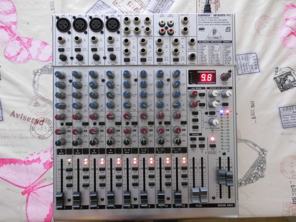 Mengpaneel Behinger Eurorack UB1622FX -PRO, Ophalen of Verzenden, Zo goed als nieuw, 10 tot 20 kanalen, Microfooningang