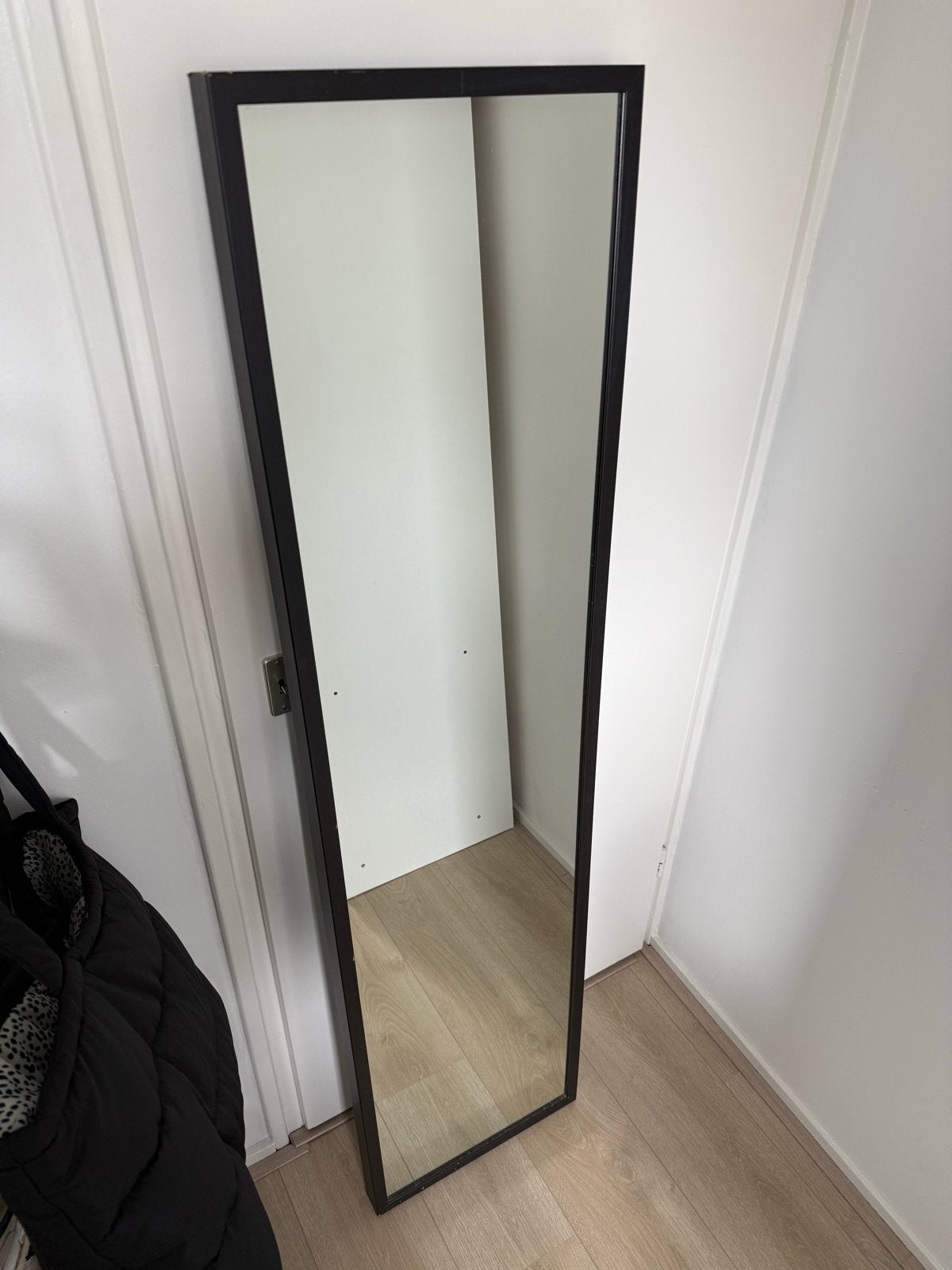IKEA Stave spiegel 40x160 cm met zwarte houten omlijsting, Ophalen, Minder dan 50 cm, Gebruikt, 150 tot 200 cm