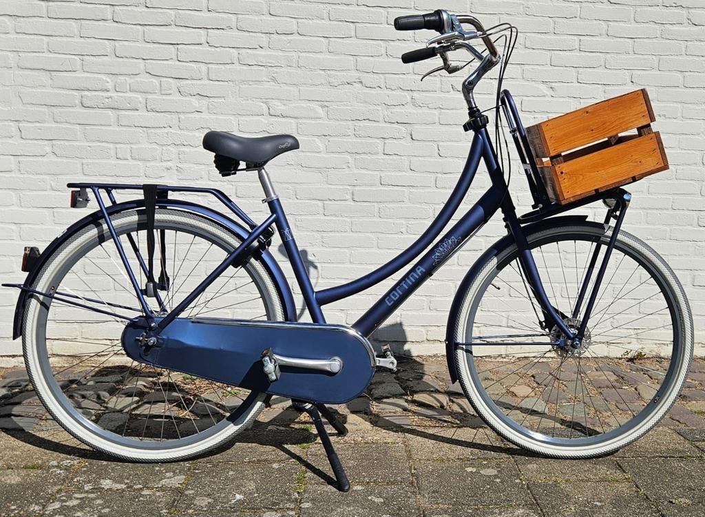 Cortina U4 Transport Family fiets met houten krat, 2 zitjes, Mandje, Zo goed als nieuw, 50 tot 53 cm