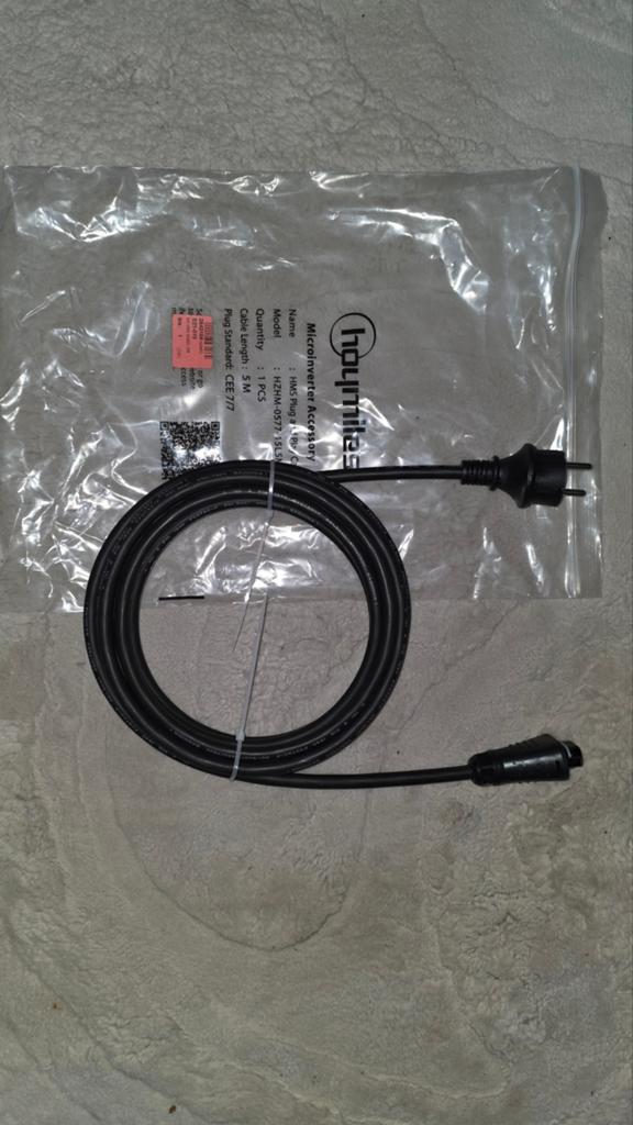 Hoymiles AC Plug & Play kabel voor micro-omvormer – 5 meter, Ophalen of Verzenden, Nieuw