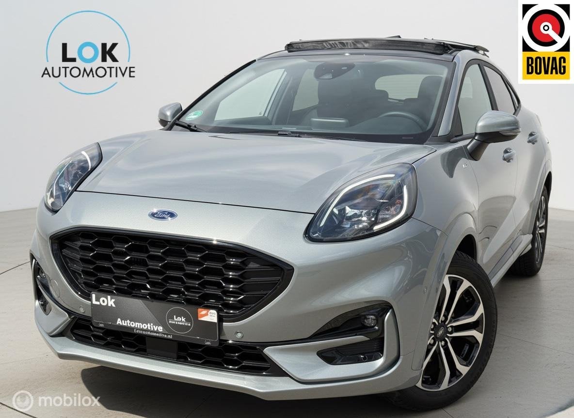 Ford Puma 1.0 EcoBoost Hybrid ST-Line X PANO|LED|B&O|TRKHK|A, Auto's, Ford, Zwart, Automatische klimaatregeling, 23 km/l, 665 kg