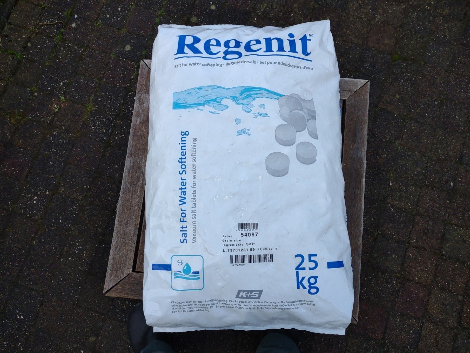 regenit onthardings zout, Ophalen, Nieuw