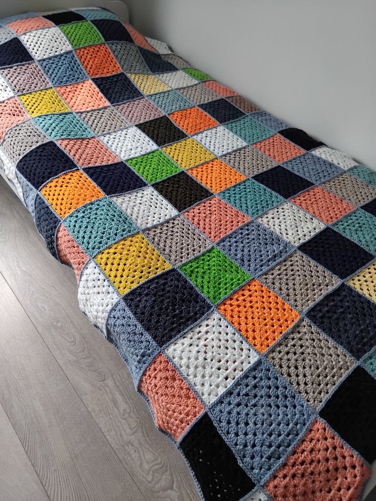 woonplaid/kleed/sprei, 210 cm, Gehaakt, 130 cm, Acryl