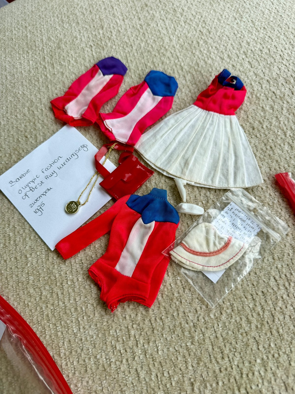 Vintage Barbie kleding get up n go olympic parade, Ophalen of Verzenden, Gebruikt, Kleertjes