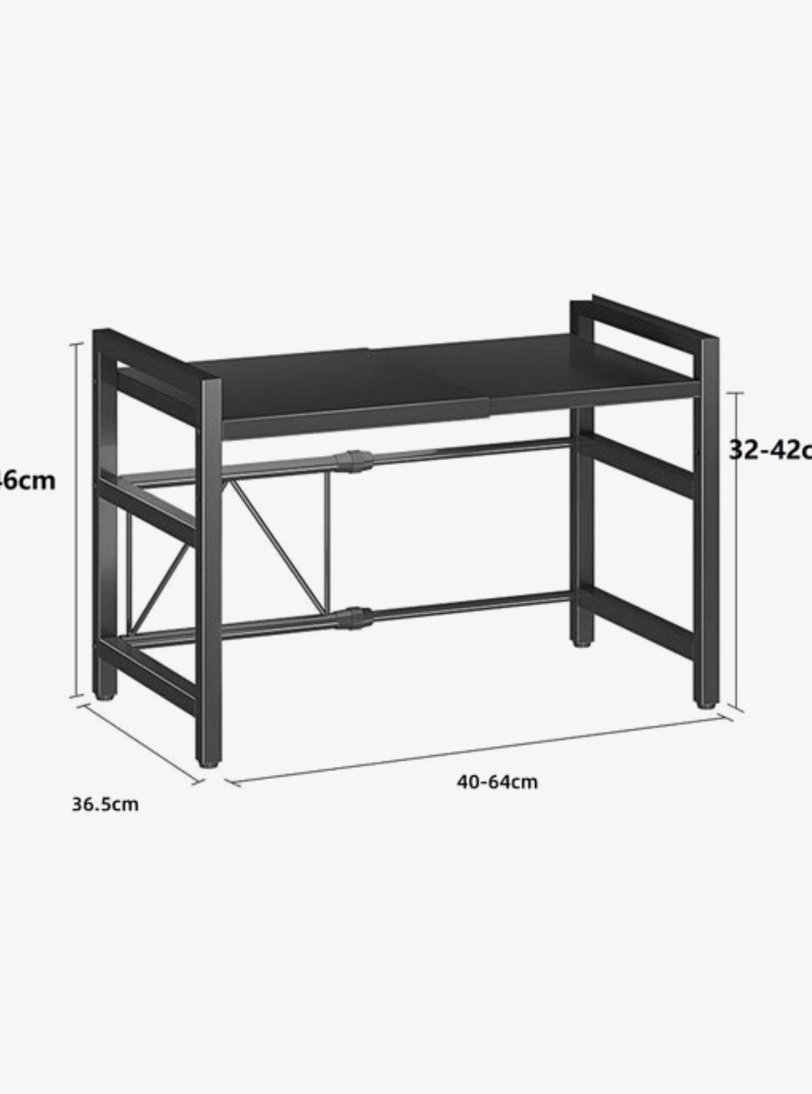 Uitschuifbaar rek voor over de magnetron - Zwart, Nieuw, Overige typen, Ophalen of Verzenden, Nieuw, Zwart