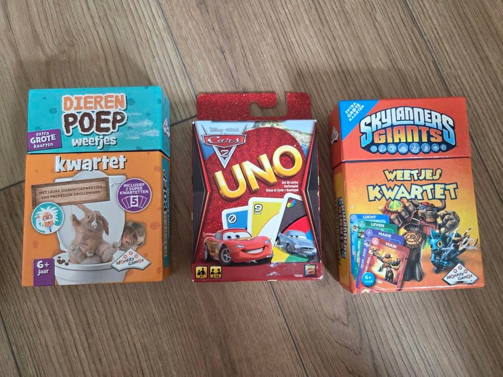 Uno cars en 2 kwartetspellen, Hobby en Vrije tijd, Ophalen of Verzenden