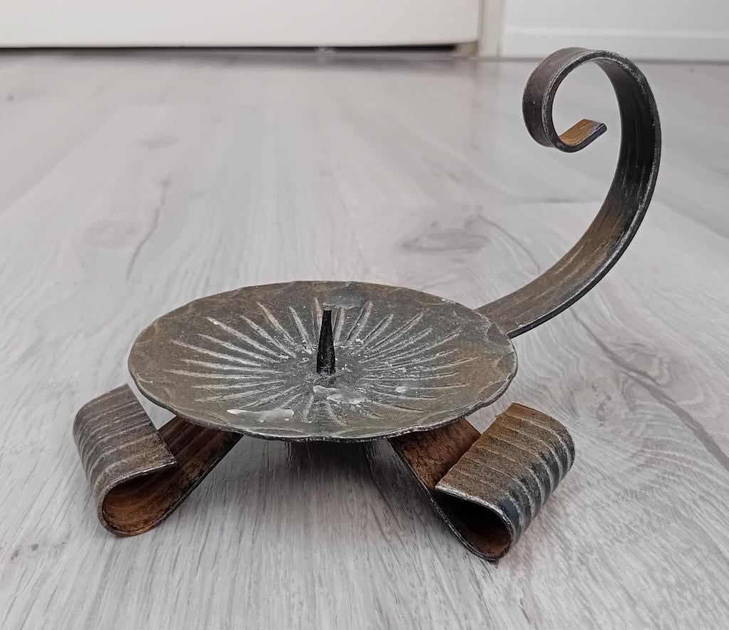 vintage gesmede kandelaar, Huis en Inrichting, Woonaccessoires | Kandelaars en Kaarsen, Ophalen of Verzenden, Overige materialen