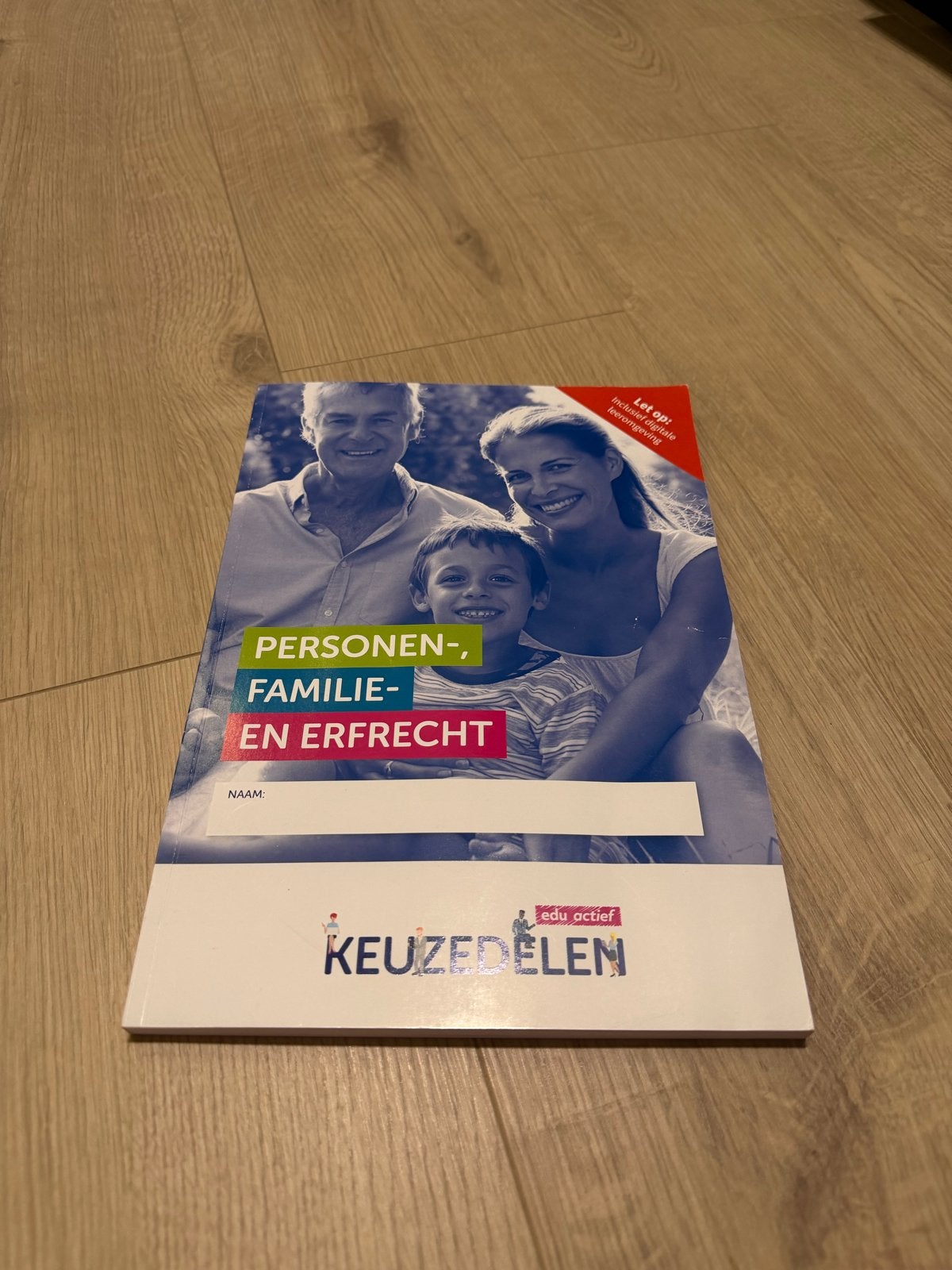 Keuzedelen Personen-, Familie- en Erfrecht, Ophalen of Verzenden, Gamma, Zo goed als nieuw, MBO