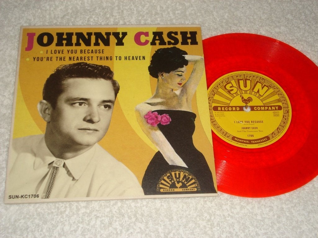 Johnny Cash    i Love You Because  Red Vinyl, Fotohoes, Ophalen of Verzenden, Zo goed als nieuw, Country en Western