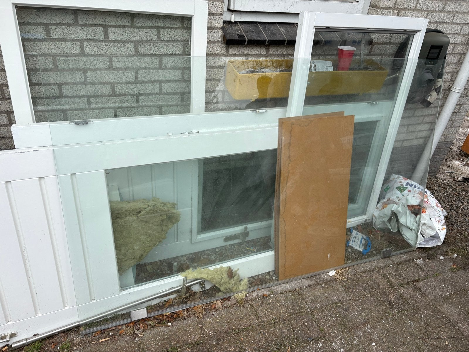 Glasplaat 117,5x200cm voor douche, Gevelraam of Ruit, Gebruikt, 120 tot 160 cm, Ophalen of Verzenden