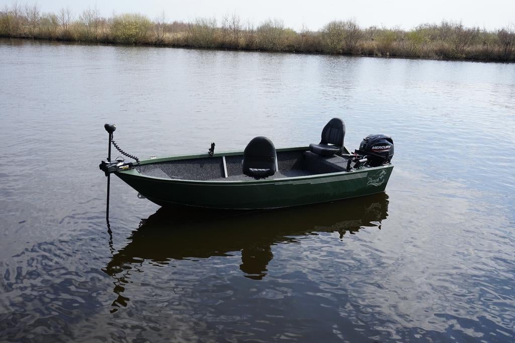 Van Vossen 450 Visboot met 30pk Mercury en trailer, Overige merken, Aluminium, Ophalen of Verzenden, Zo goed als nieuw