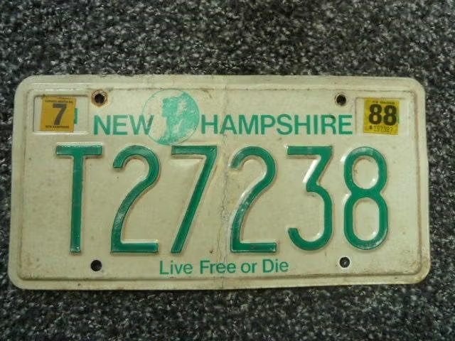 Kentekenplaat licenseplate New Hampshire Live Free or Die US, Verzenden, Gebruikt, Auto's