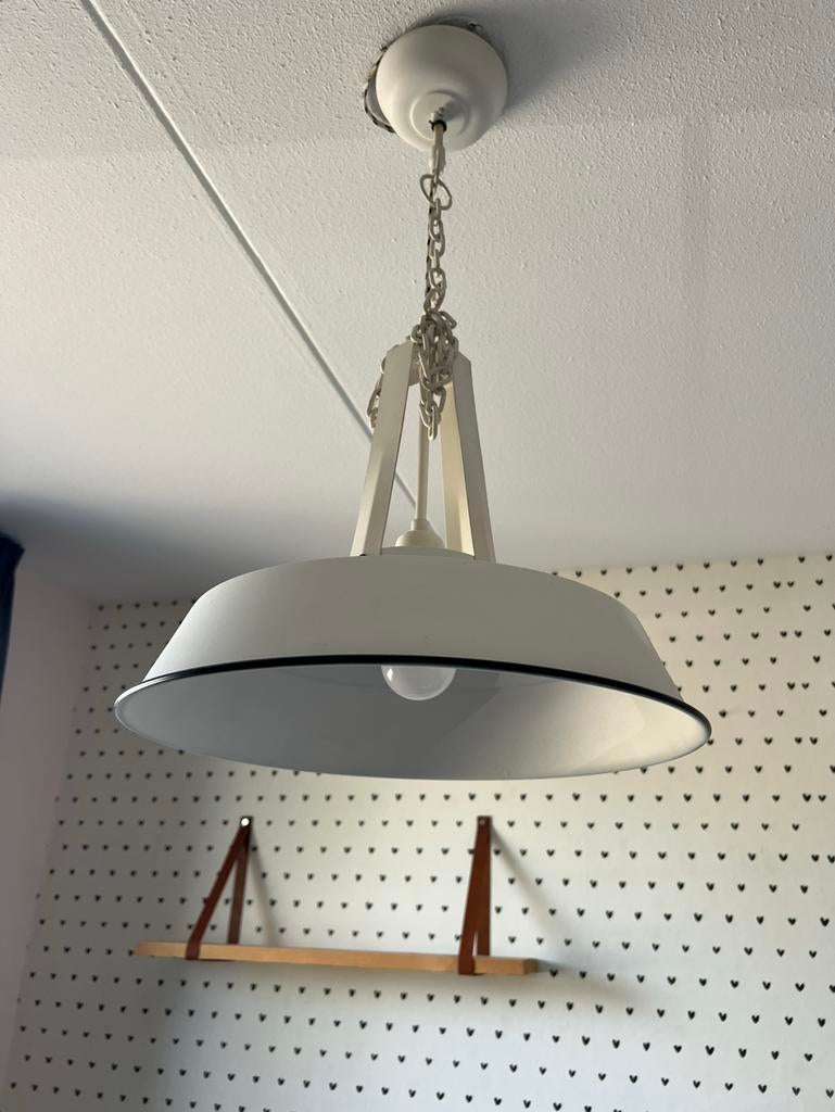 Industriële witte lamp van HK-living, Ophalen, Metaal, Minder dan 50 cm, Gebruikt