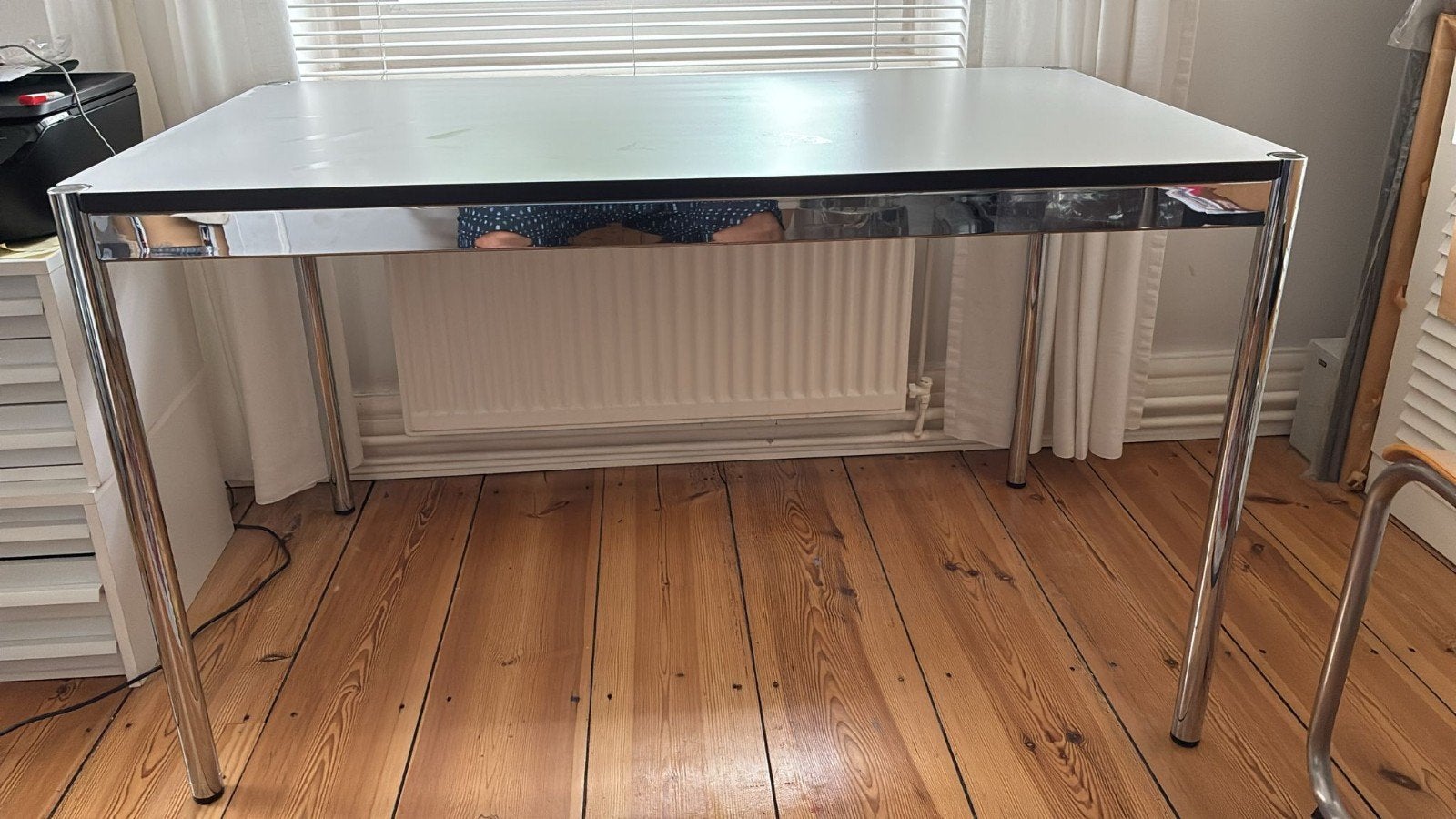 USM Haller tafel/bureau 125x75 - Wit/Chroom, Ophalen of Verzenden