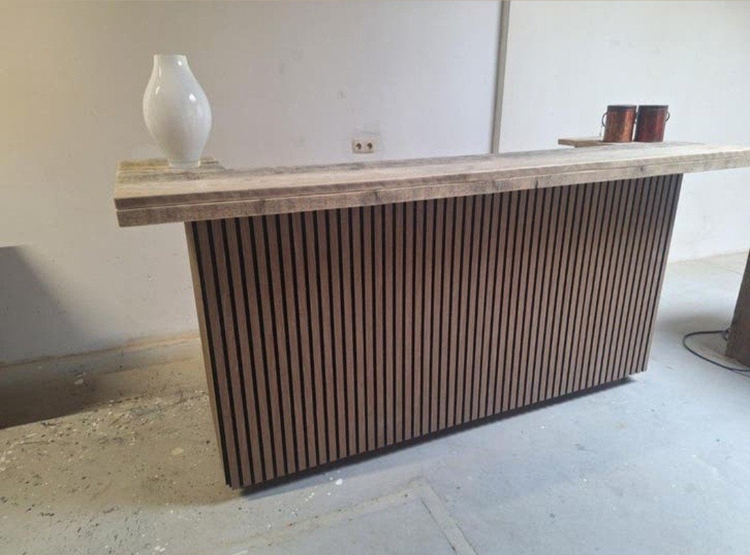 SALE €Balie akoestische panelen steigerhout toonbank SAL, Ophalen of Verzenden