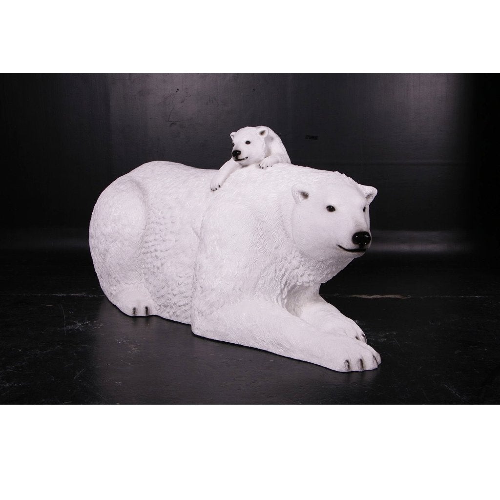 Polar Bear beeld met jong – IJsbeer lengte 190 cm, Ophalen, Nieuw, Overige typen