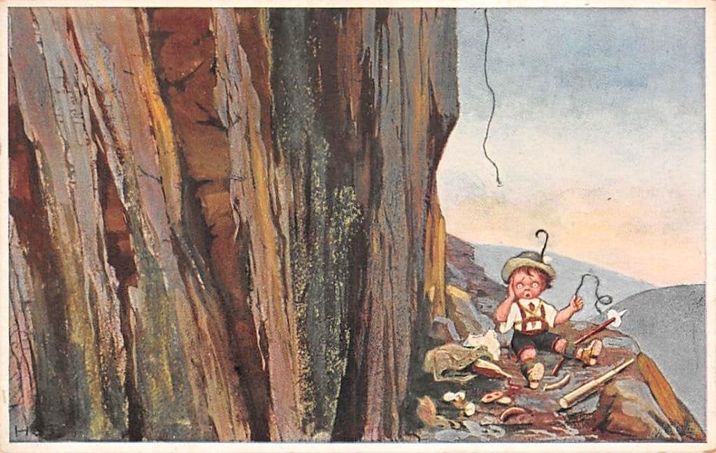 Fantasie Herbert Schultz HSB Humor bergbeklimmer, Ophalen of Verzenden, Voor 1920, Ongelopen, Kinderen