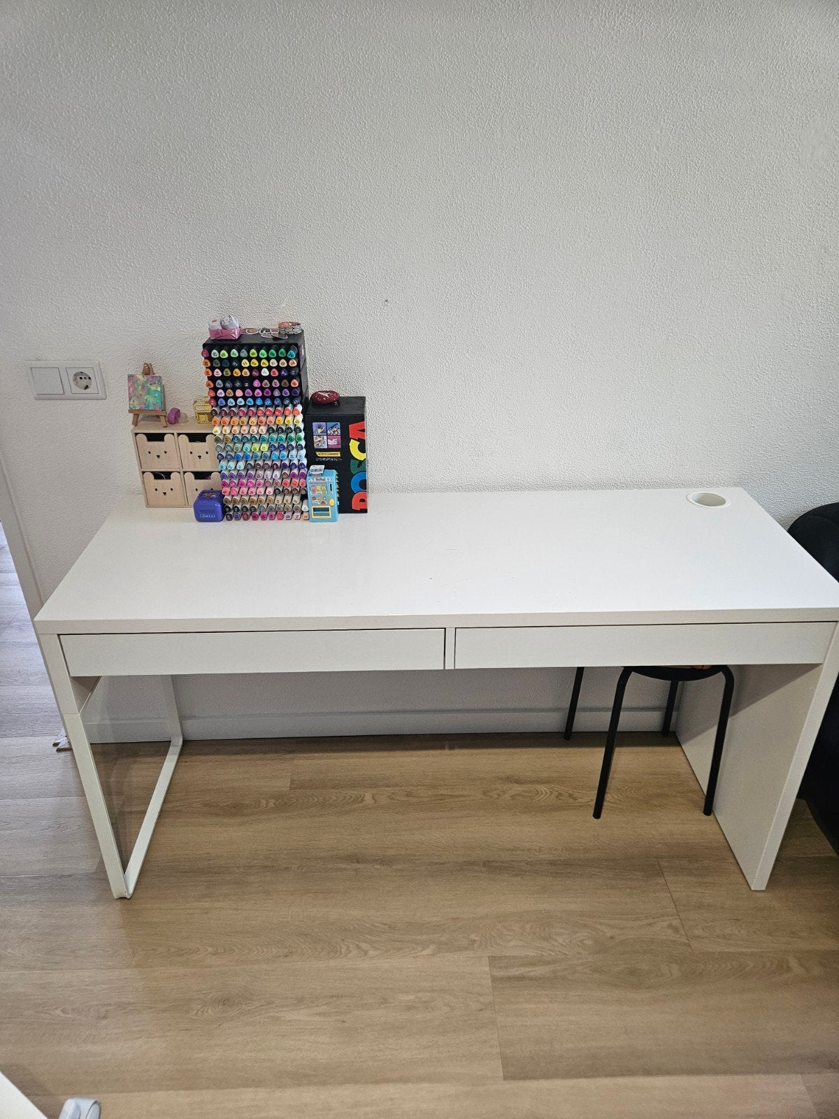 Ikea Micke bureau wit 142x50cm, Huis en Inrichting, Ophalen, Gebruikt