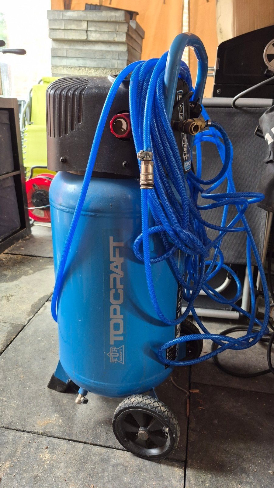Topcraft compressor met slang, Minder dan 25 liter, Ophalen, Gebruikt, Minder dan 200 liter/min