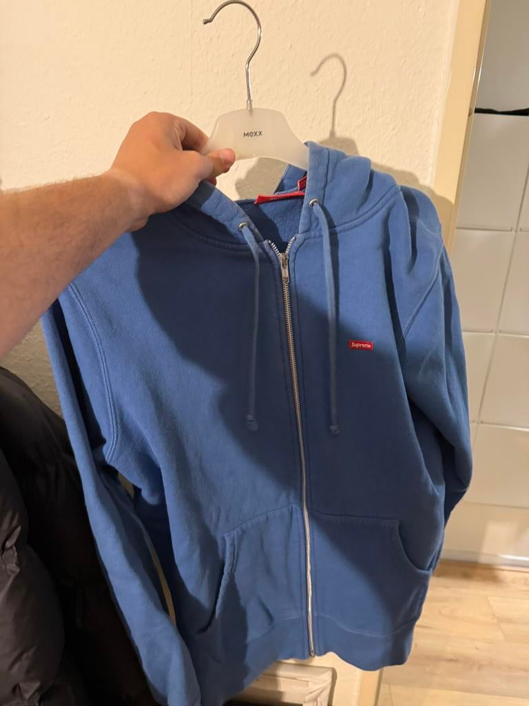 Supreme Box logo hoodie medium m blue blauw, Ophalen of Verzenden, Zo goed als nieuw, Maat 48/50 (M), Blauw