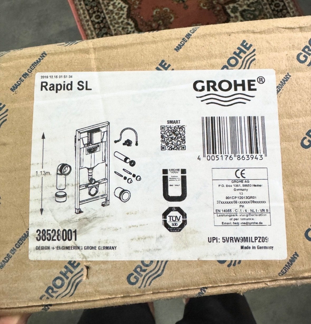 GROHE Rapid SL WC element    inbouwreservoir.  + drukplaat, Doe-het-zelf en Verbouw, Ophalen, Nieuw, Toilet