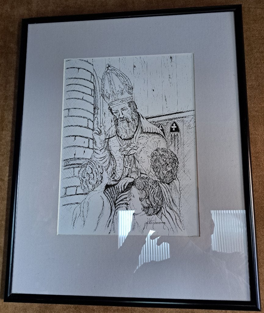 Sinterklaas pentekening Jef Vanbeveren, Antiek en Kunst, Ophalen of Verzenden