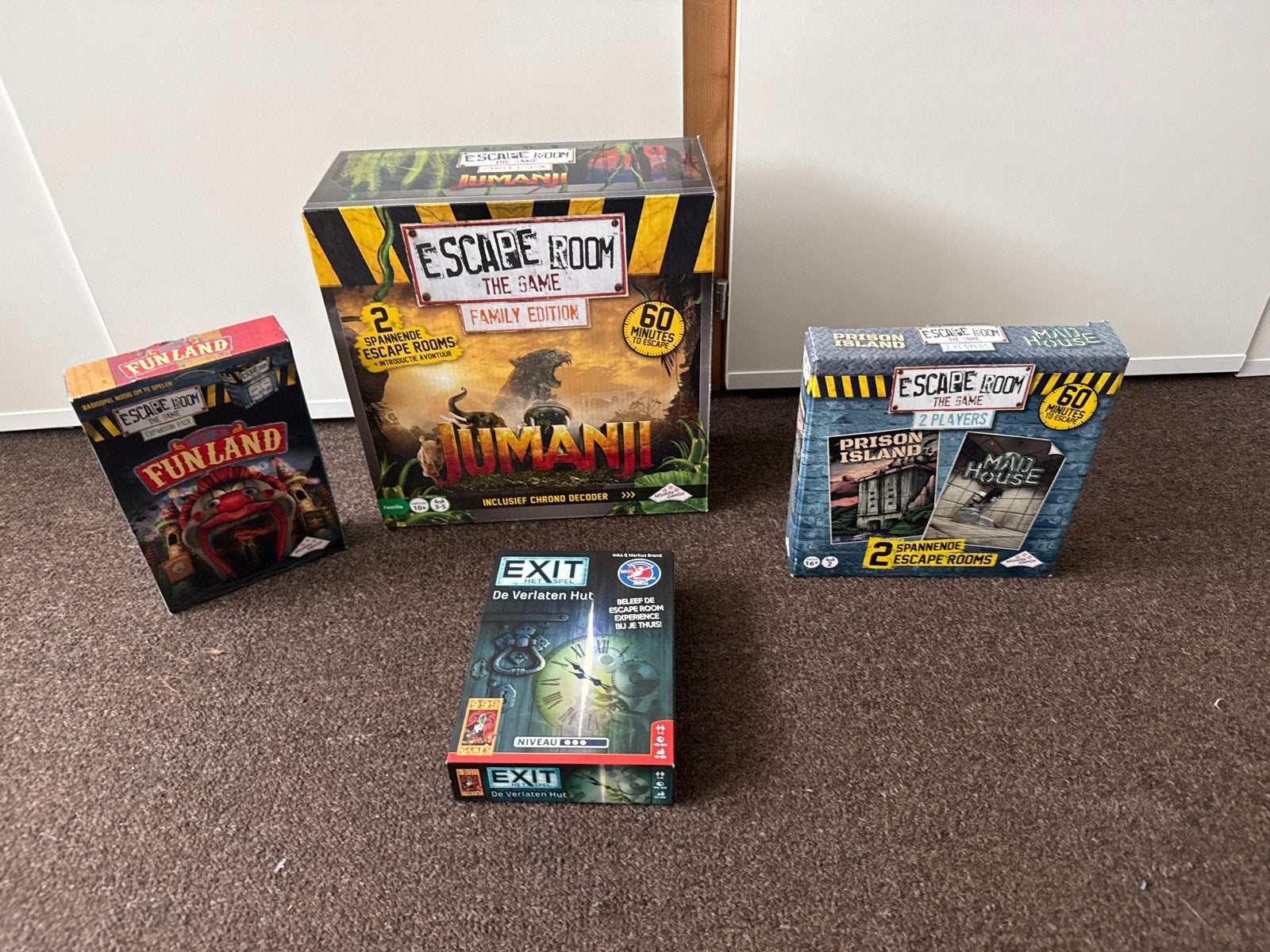 Escape Room Spellen Pakket: Jumanji, Funland, Prison Island,, Een of twee spelers, Ophalen of Verzenden, Zo goed als nieuw