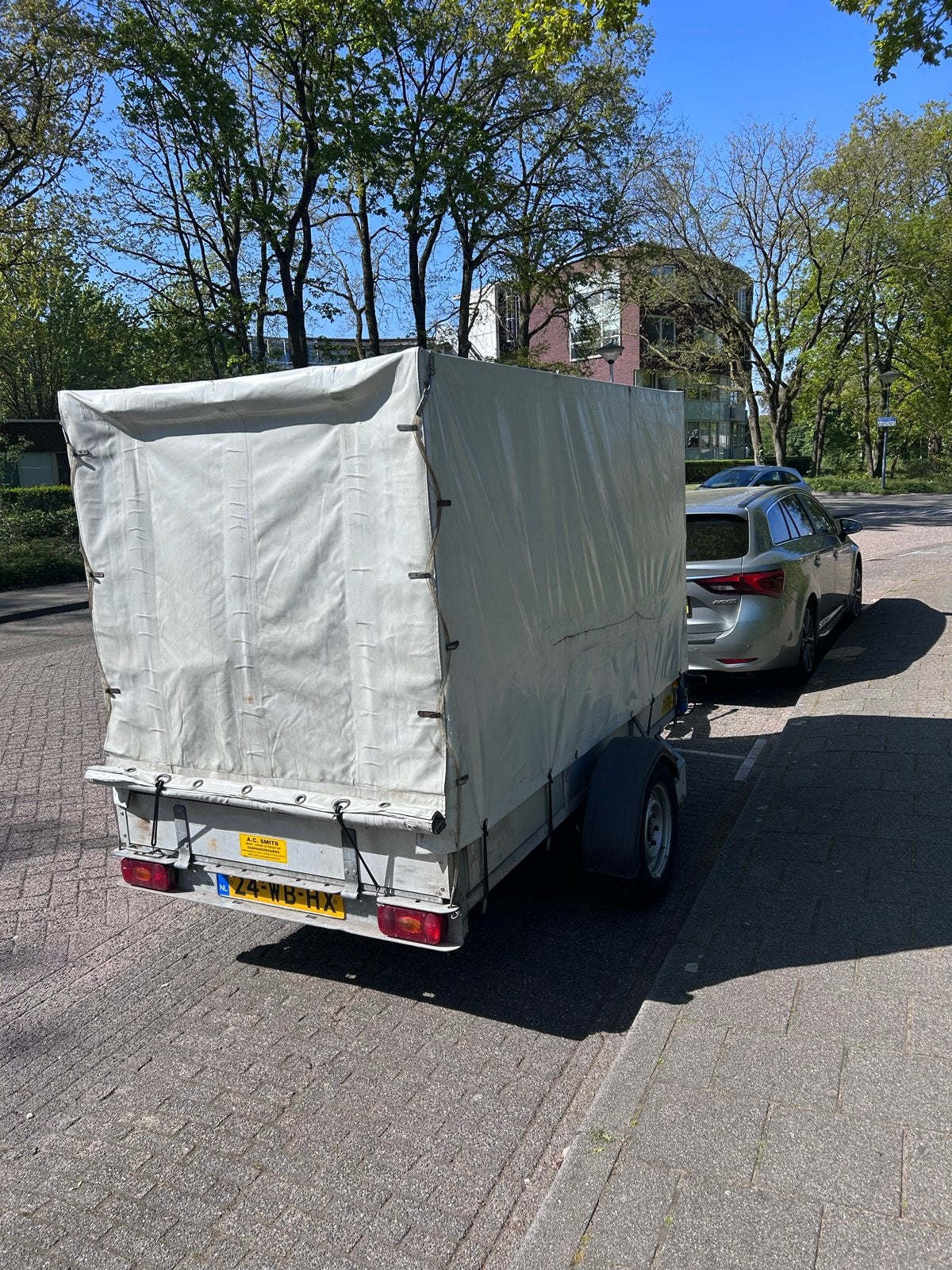 Mobitec aanhanger 2008 met kenteken, luchtvering/afzinkbaar, Ophalen, Gebruikt
