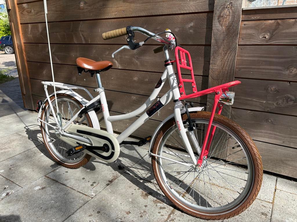 Alpina Cargo 20 inch kinderfiets wit met roze 5-8 jaar, Ophalen, Gebruikt, Velgrem, 20 inch of meer