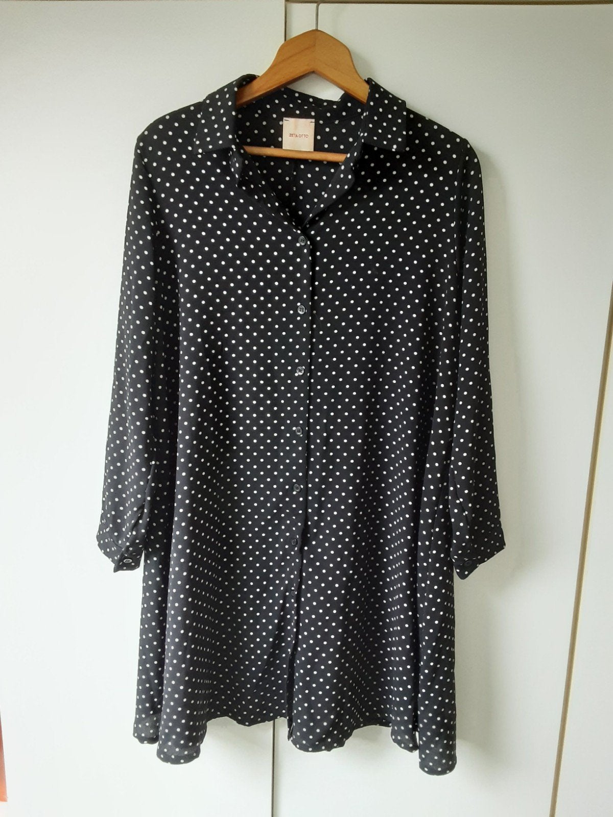 Jurk polkadot, Kleding | Dames, Ophalen of Verzenden, Zo goed als nieuw, Maat 38/40 (M), Zwart