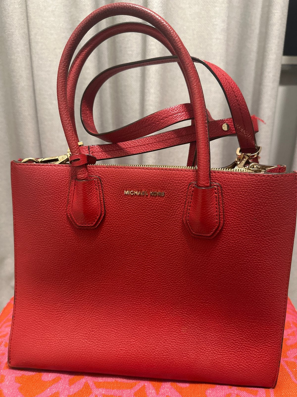 Michael Kors Handtas Rood - Zo goed als nieuw, Ophalen, Zo goed als nieuw, Rood, Handtas