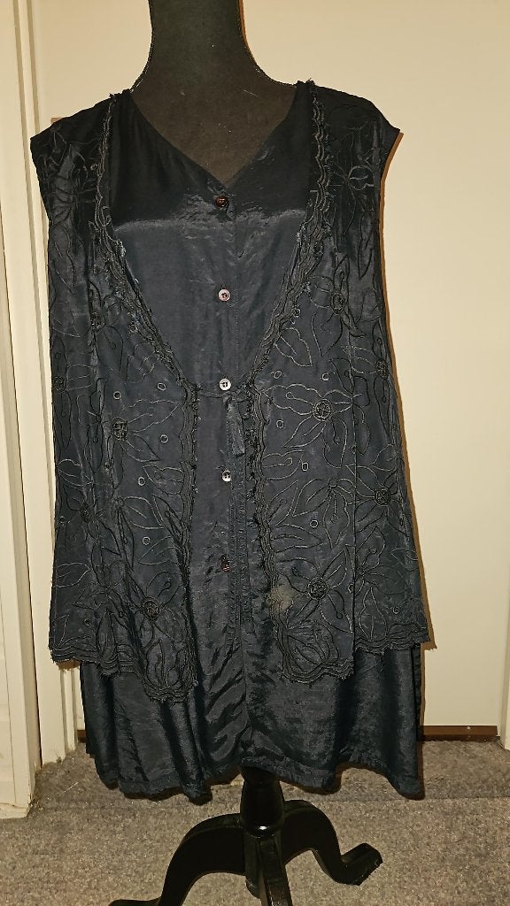 zwarte tuniek, Canda, maat 46, Verzenden, Zwart, Maat 46/48 (XL) of groter, Zo goed als nieuw