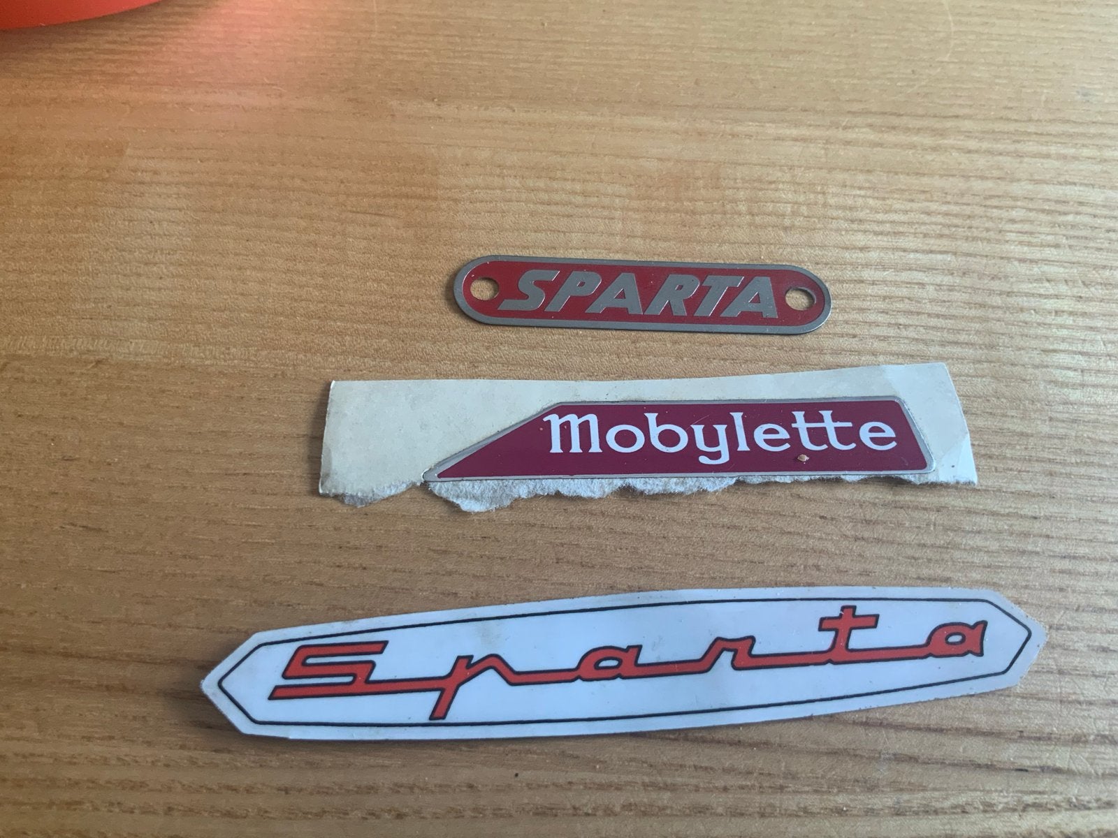 Vintage Sparta & Mobylette Emblemen/Stickers, Ophalen of Verzenden, Gebruikt