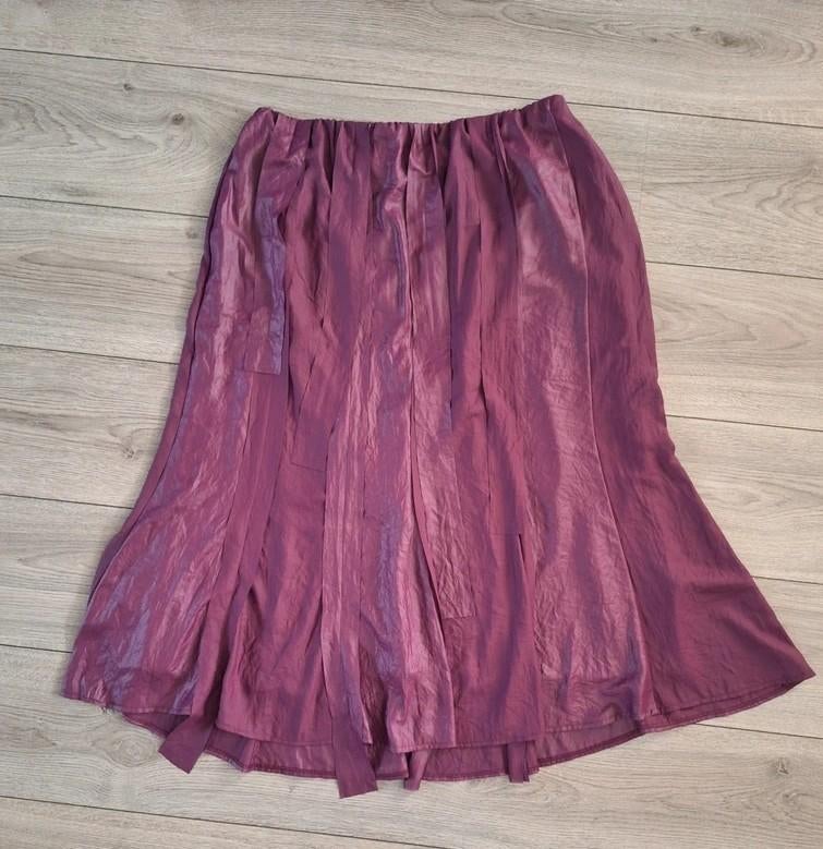 Doris Streich bordeaux rok 40 L glans midi feestelijk, Kleding | Dames, Rokken, Maat 38/40 (M), Doris Streich, Ophalen of Verzenden