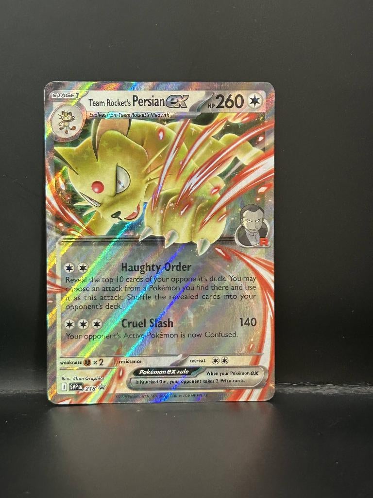 SVP 218 Promo Team Rocket's Persian EX, Hobby en Vrije tijd, Verzamelkaartspellen | Pokémon, Ophalen of Verzenden, Nieuw, Losse kaart