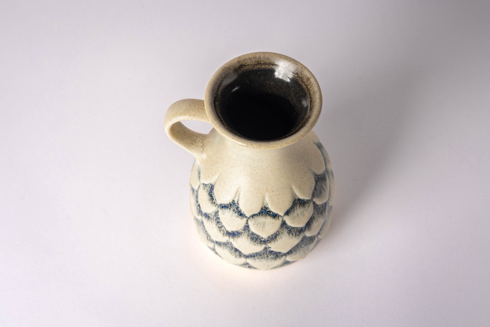 Vintage Jasba kanvaas 3313/18 crème met blauw reliëf, Ophalen of Verzenden