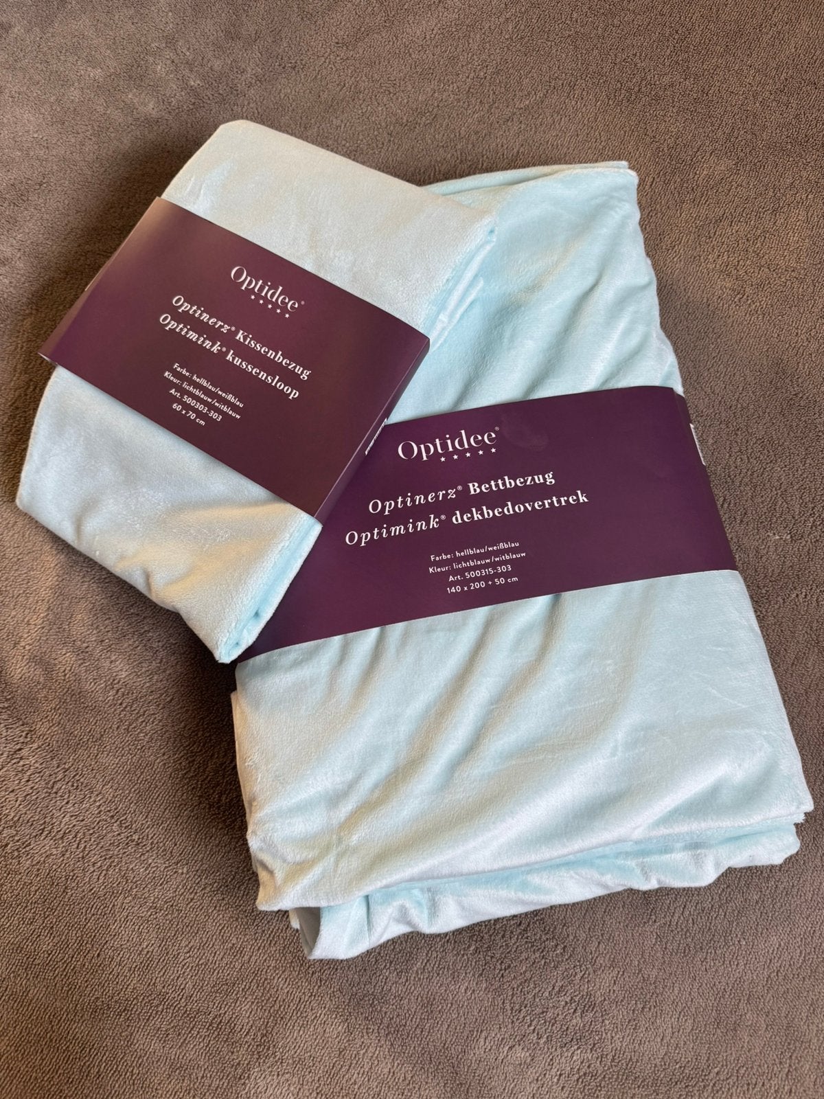 Nieuwe 1 persoons optidee optimink beddengoed set, Ademend, Eenpersoons, Blauw, Dekbedovertrek