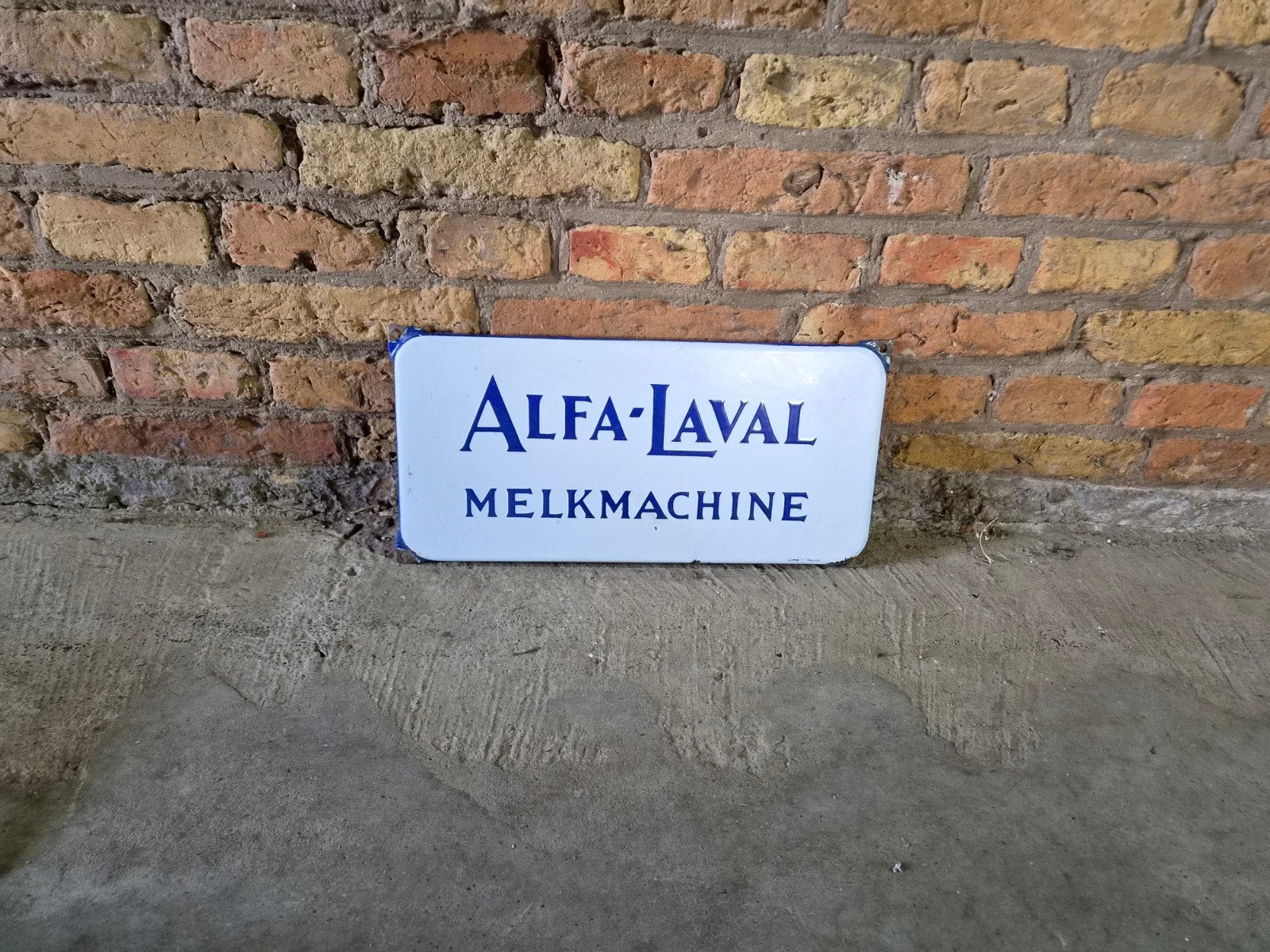 Vintage Alfa-Laval Melkmachine Emaille Reclamebord, Ophalen of Verzenden