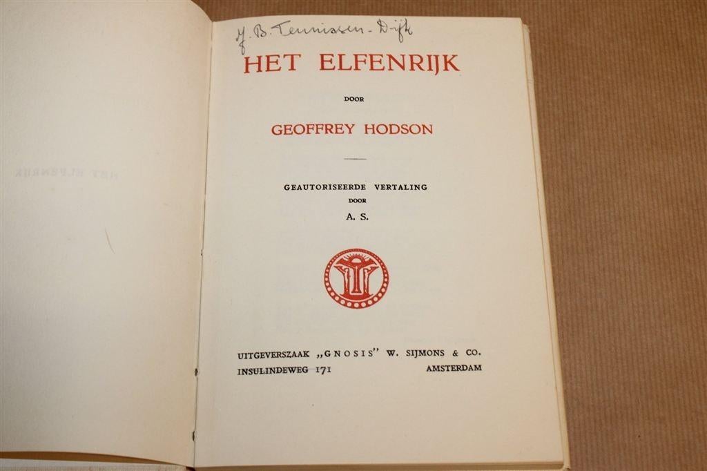 Het Elfenrijk — Hodson, Zeldzaam met Stofomslag 1929, Ophalen of Verzenden, Gelezen, Overige onderwerpen, Achtergrond en Informatie
