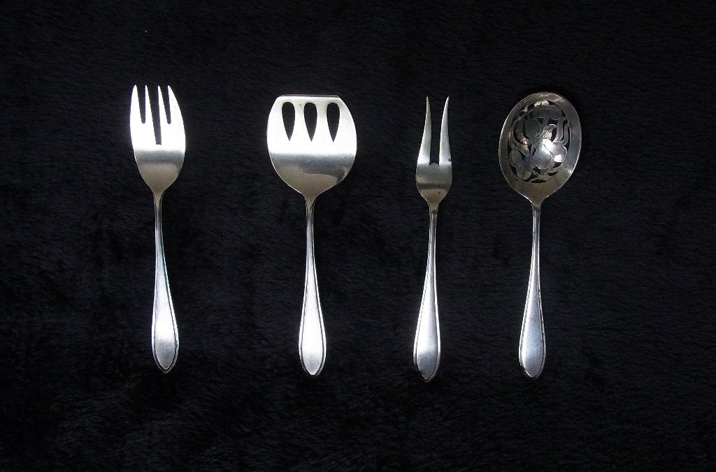 ART DECO ZILVEREN HORS-D'OEUVRE SET MET HZ&PC GRAVURE, Verzenden, Zilver