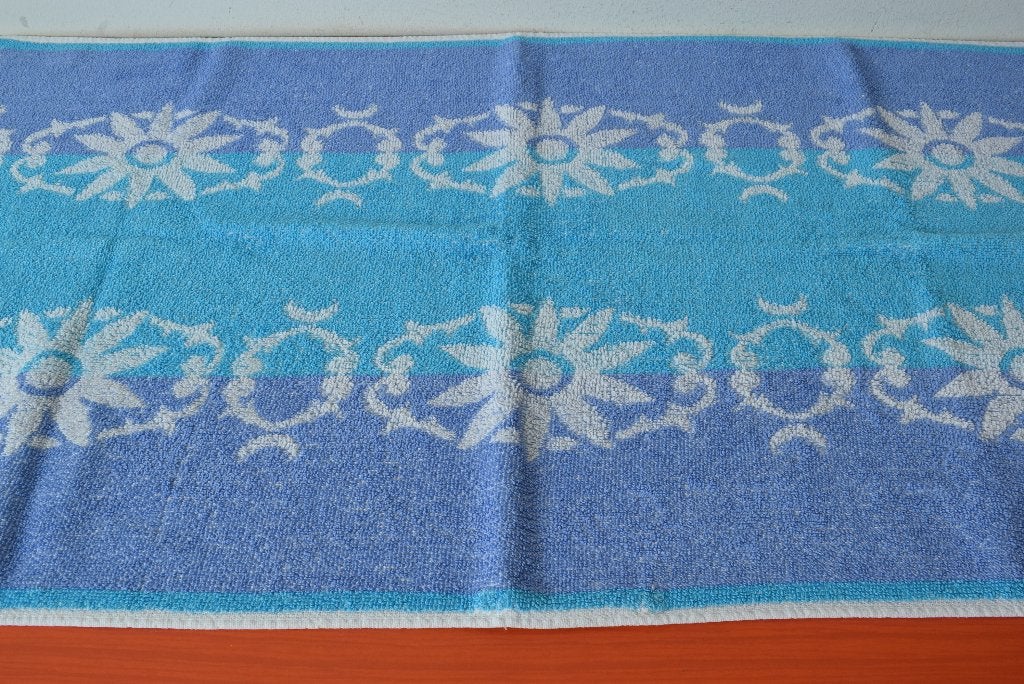 Retro vintage gebloemde jaren 60 handdoek / badhanddoek, Blauw, Overige merken, Handdoek, Nieuw