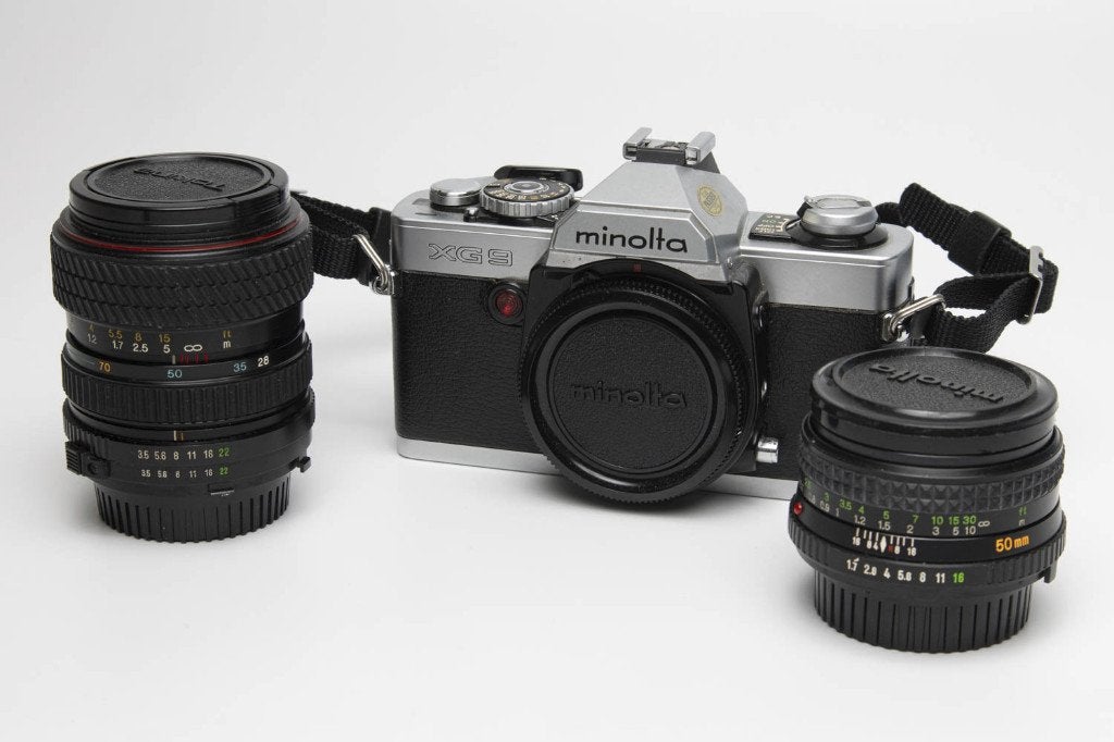 Minolta XG-9 1.7/50 en 28-70, Ophalen of Verzenden, Zo goed als nieuw, Spiegelreflex, Minolta